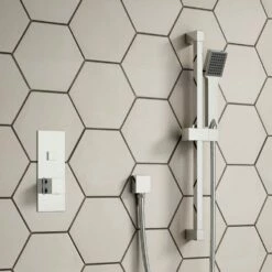 Jordan Concealed Thermostatic Push Button Shower Valve & Slide Rail Kit