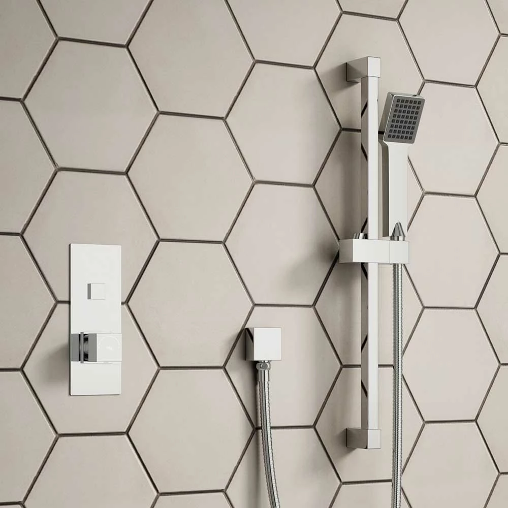 Jordan Concealed Thermostatic Push Button Shower Valve & Slide Rail Kit 3 Jordan Concealed Thermostatic Push Button Shower Valve & Slide Rail Kit