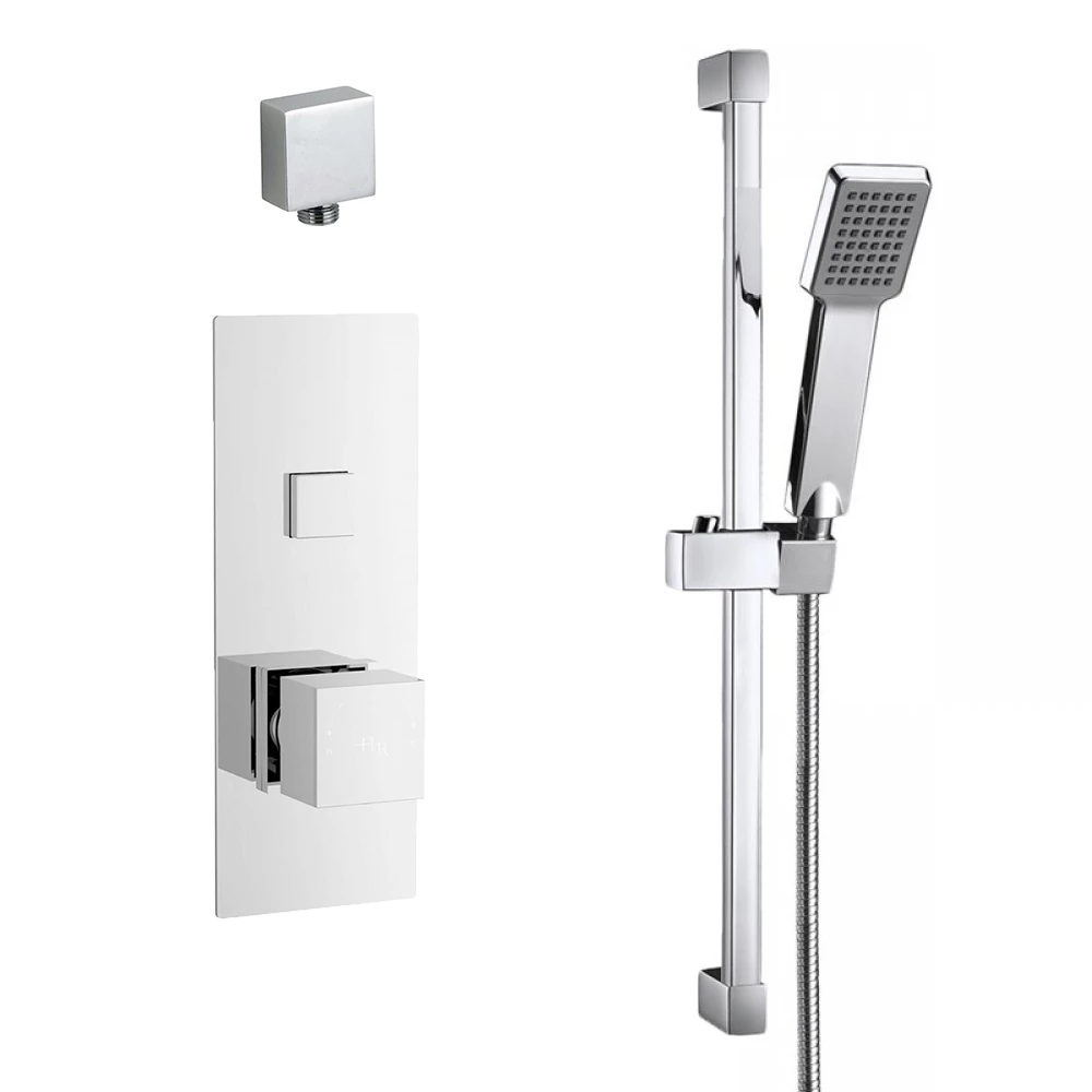 Jordan Concealed Thermostatic Push Button Shower Valve & Slide Rail Kit 4 Jordan Concealed Thermostatic Push Button Shower Valve & Slide Rail Kit - Image 2