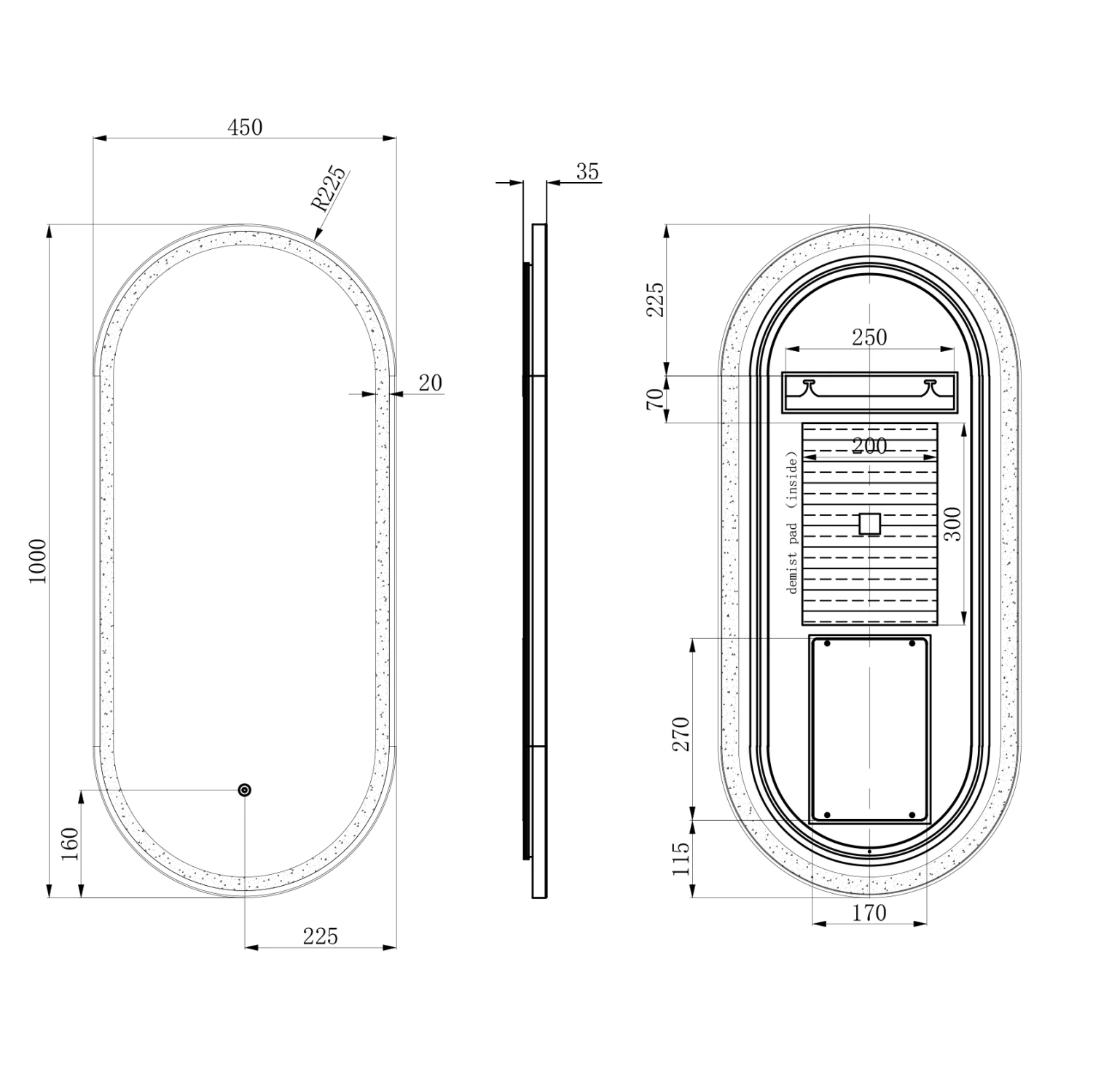 Just Taps LED Illuminated Oval Bathroom Mirror With Heated Demister Pad & Colour Change Lights - 1000 X 450mm 7 Just Taps LED Illuminated Oval Bathroom Mirror With Heated Demister Pad & Colour Change Lights - 1000 X 450mm - Image 5