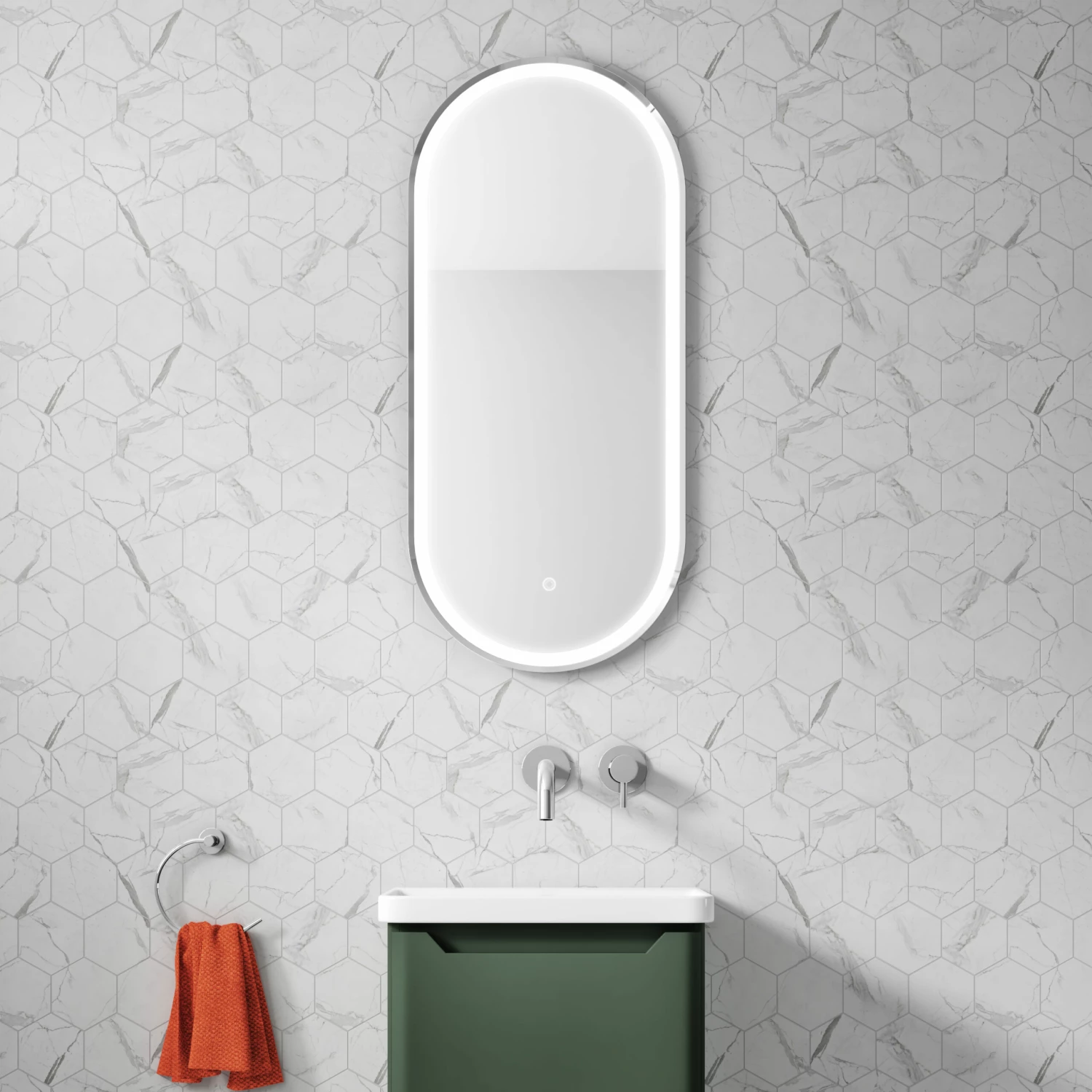 Just Taps LED Illuminated Oval Bathroom Mirror With Heated Demister Pad & Colour Change Lights - 1000 X 450mm 5 Just Taps LED Illuminated Oval Bathroom Mirror With Heated Demister Pad & Colour Change Lights - 1000 X 450mm - Image 3