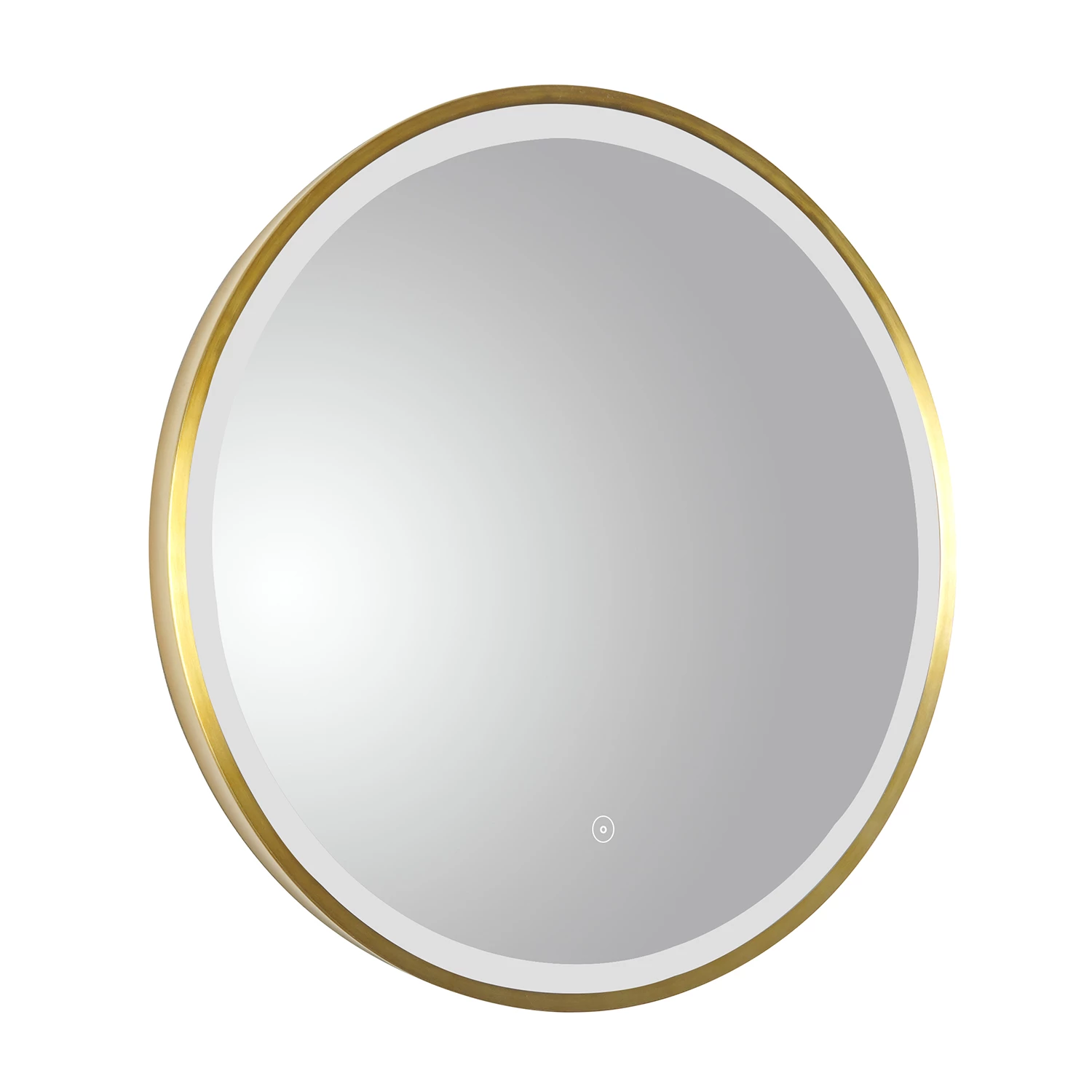 VOS LED Illuminated Round Brushed Brass Framed Mirror With Demister Pad & Colour Change Lights - 600mm 5 VOS LED Illuminated Round Brushed Brass Framed Mirror With Demister Pad & Colour Change Lights - 600mm - Image 3