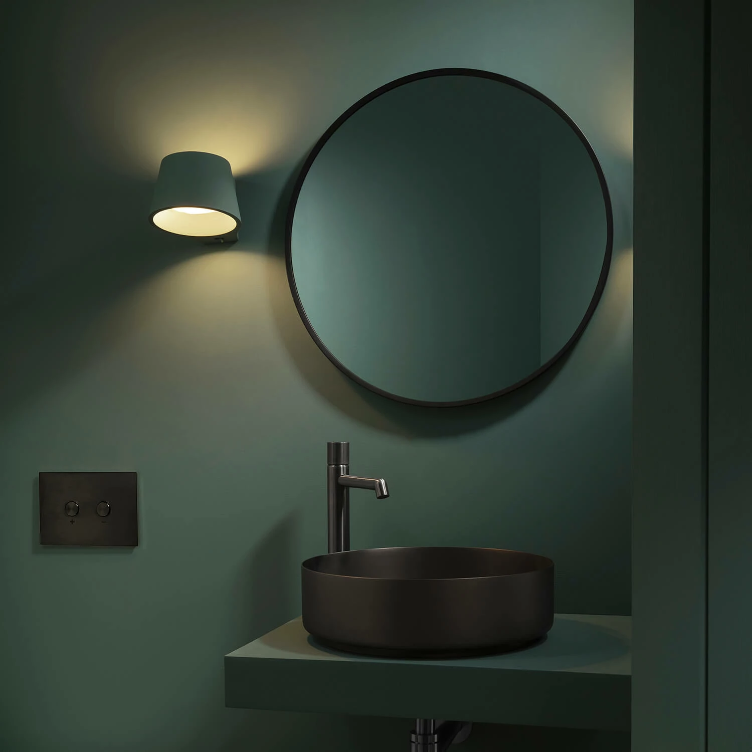 VOS Round Matt Black Framed Mirror - 600mm 9 VOS Round Matt Black Framed Mirror - 600mm - Image 7