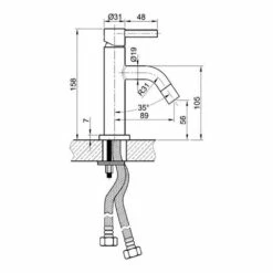 Inox Mini Brushed Stainless Steel Single Lever Basin Mixer -TAP WAREHOUSE Shop justtapsinox ix025 tech