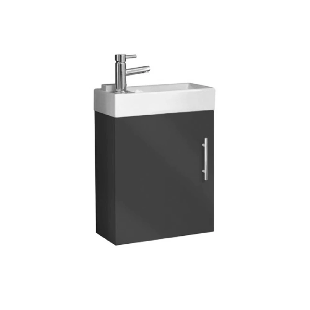 Maisie Compact 400mm Mini Cloakroom Wall Hung Vanity Unit & Basin - Anthracite 6 Maisie Compact 400mm Mini Cloakroom Wall Hung Vanity Unit & Basin - Anthracite - Image 4