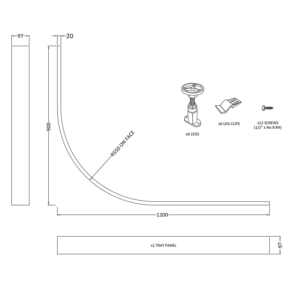 Drench Leg Set & Plinth Kit - For All Offset Quadrant Shower Trays 6 Drench Leg Set & Plinth Kit - For All Offset Quadrant Shower Trays - Image 4