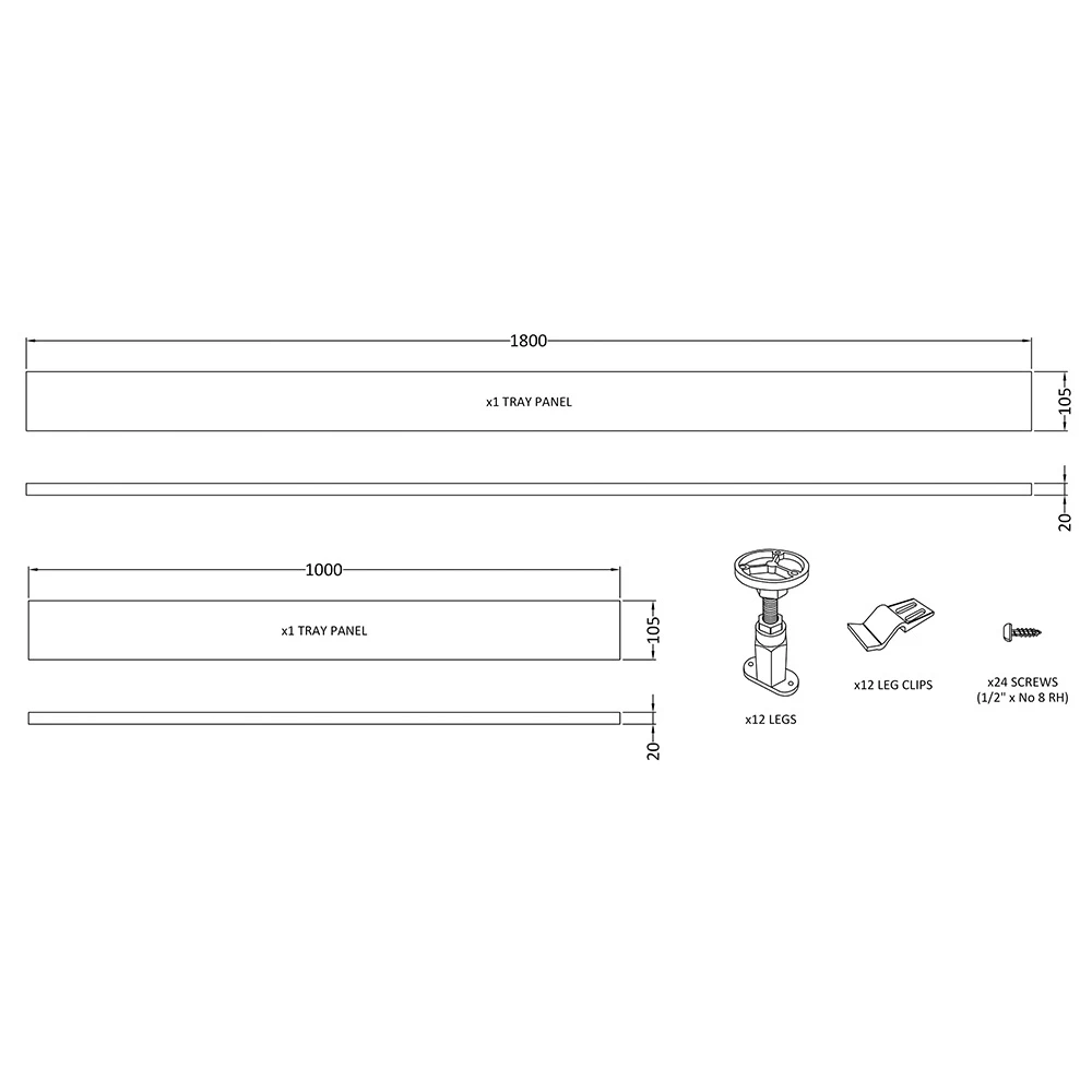 Drench Leg Set & Plinth Kit - For Rectangular Shower Trays Between 1100 & 1700mm 8 Drench Leg Set & Plinth Kit - For Rectangular Shower Trays Between 1100 & 1700mm - Image 6