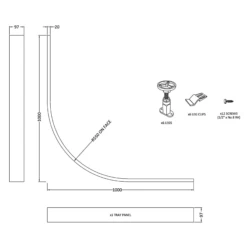 Drench Leg Set & Plinth Kit - For 1000 X 1000mm Quadrant Shower Trays -TAP WAREHOUSE Shop leg set plinth kit 1000 quadrant tray tech