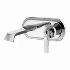 Flova Liberty Wall Mounted Basin Mixer With Clicker Waste - Chrome