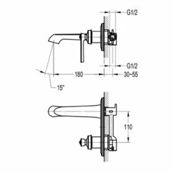 Flova Liberty Wall Mounted Basin Mixer With Clicker Waste - Oil Rubbed Bronze 7 Flova Liberty Wall Mounted Basin Mixer With Clicker Waste - Oil Rubbed Bronze -TAP WAREHOUSE Shop li2hwmbas orb flova wall mounted basin taps techimage