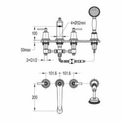Flova Liberty 4 Hole Deck Mounted Bath Shower Mixer With Pull Out Handset - Chrome 7 Flova Liberty 4 Hole Deck Mounted Bath Shower Mixer With Pull Out Handset - Chrome -TAP WAREHOUSE Shop li4hbsm flova liberty bath shower mixers techimage