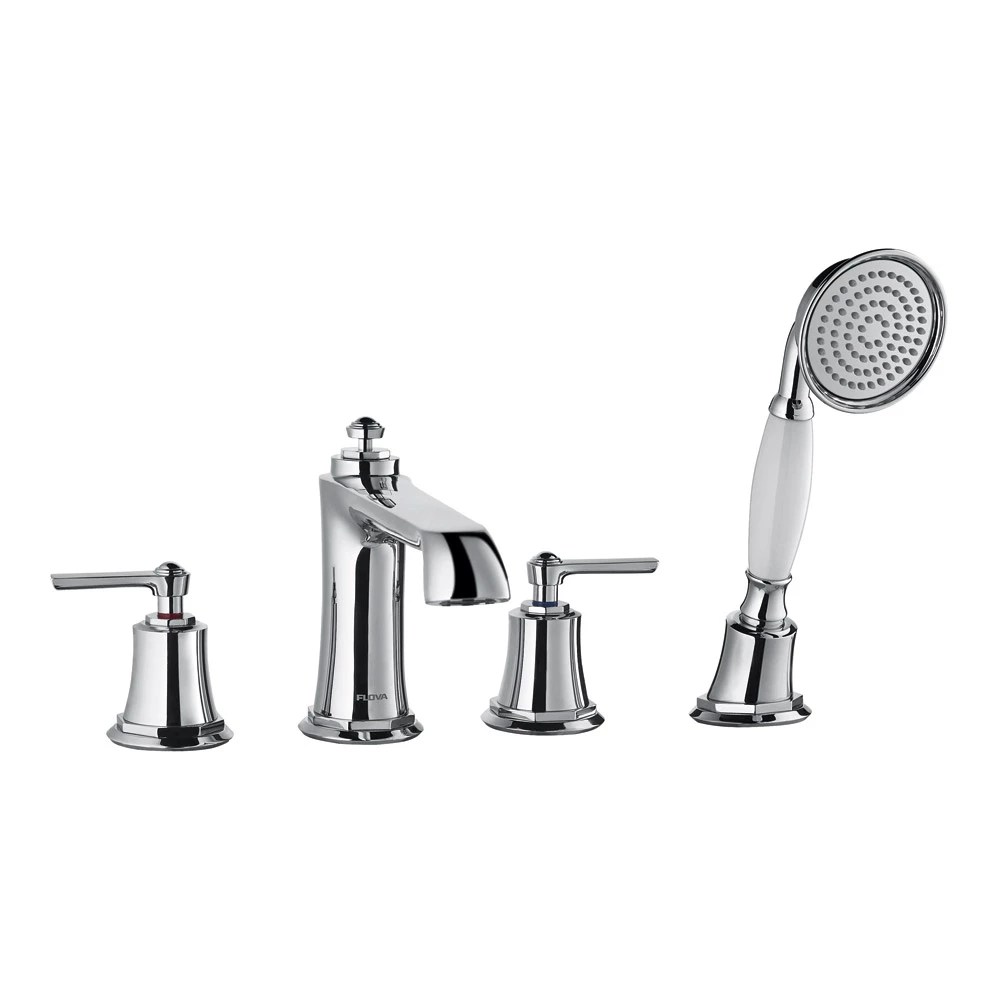 Flova Liberty 4 Hole Deck Mounted Bath Shower Mixer With Pull Out Handset - Chrome 4 Flova Liberty 4 Hole Deck Mounted Bath Shower Mixer With Pull Out Handset - Chrome - Image 2