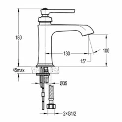 Flova Liberty Mono Basin Mixer With Clicker Waste - Chrome -TAP WAREHOUSE Shop libas flova liberty mono basin mixers techimage