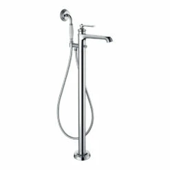 Flova Liberty Floor Standing Bath Shower Mixer With Handset Kit - Chrome