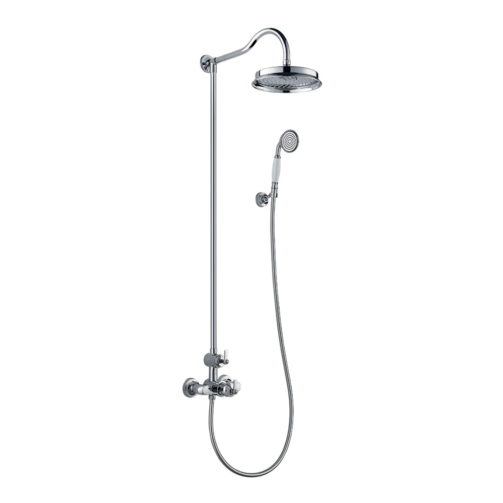 Flova Liberty Exposed Thermostatic Shower Column With Overhead Rainshower & Handset Kit - Chrome 4 Flova Liberty Exposed Thermostatic Shower Column With Overhead Rainshower & Handset Kit - Chrome - Image 2