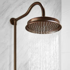 Flova Liberty Exposed Thermostatic Shower Column With Overhead Rainshower & Handset Kit - Oil Rubbed Bronze -TAP WAREHOUSE Shop litskit orb flova liberty exposed shower sets detail