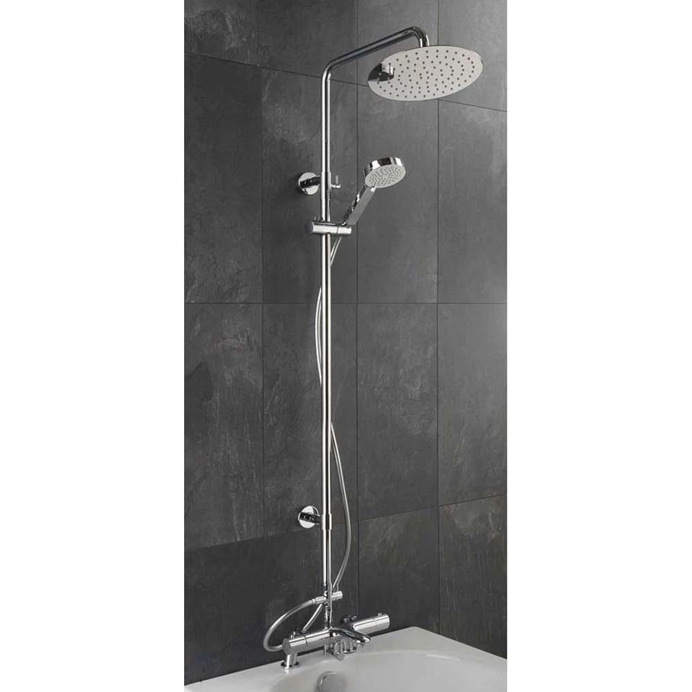 Sagittarius Logic Deck Mounted Thermostatic Bath Filler With Rigid Riser Shower Kit 3 Sagittarius Logic Deck Mounted Thermostatic Bath Filler With Rigid Riser Shower Kit