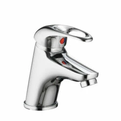 Vellamo Loop Small Basin Mixer With Clicker Waste