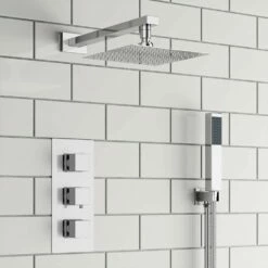 Margot Concealed Shower Valve, 300mm Head & Handset - 180mm Ceiling Arm