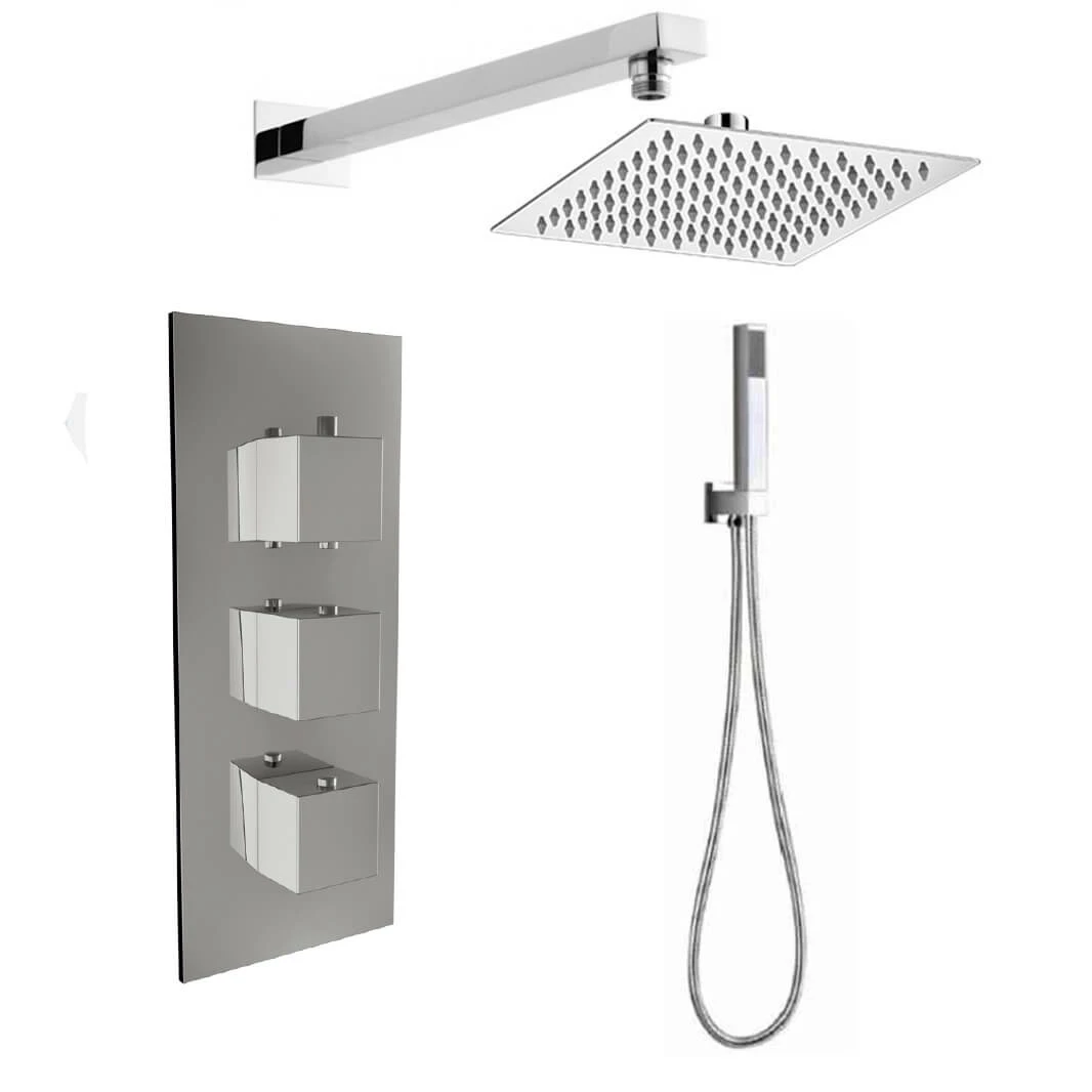 Margot Concealed Shower Valve, 300mm Head & Handset - 180mm Ceiling Arm 4 Margot Concealed Shower Valve, 300mm Head & Handset - 180mm Ceiling Arm - Image 2