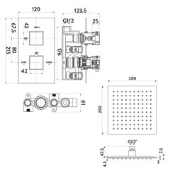 Matthew Concealed Shower Valve & 300mm Head - 300mm Wall Arm -TAP WAREHOUSE Shop matthew shower vale 200 fixed head tech