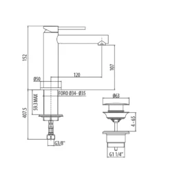 Miller Polished Brass Mono Basin Mixer With Click-Clack Waste -TAP WAREHOUSE Shop miller basin tap clicker waste 1940mp tech