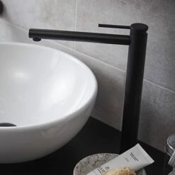 Miller Matt Black Tall Mono Basin Mixer With Free Flow Waste
