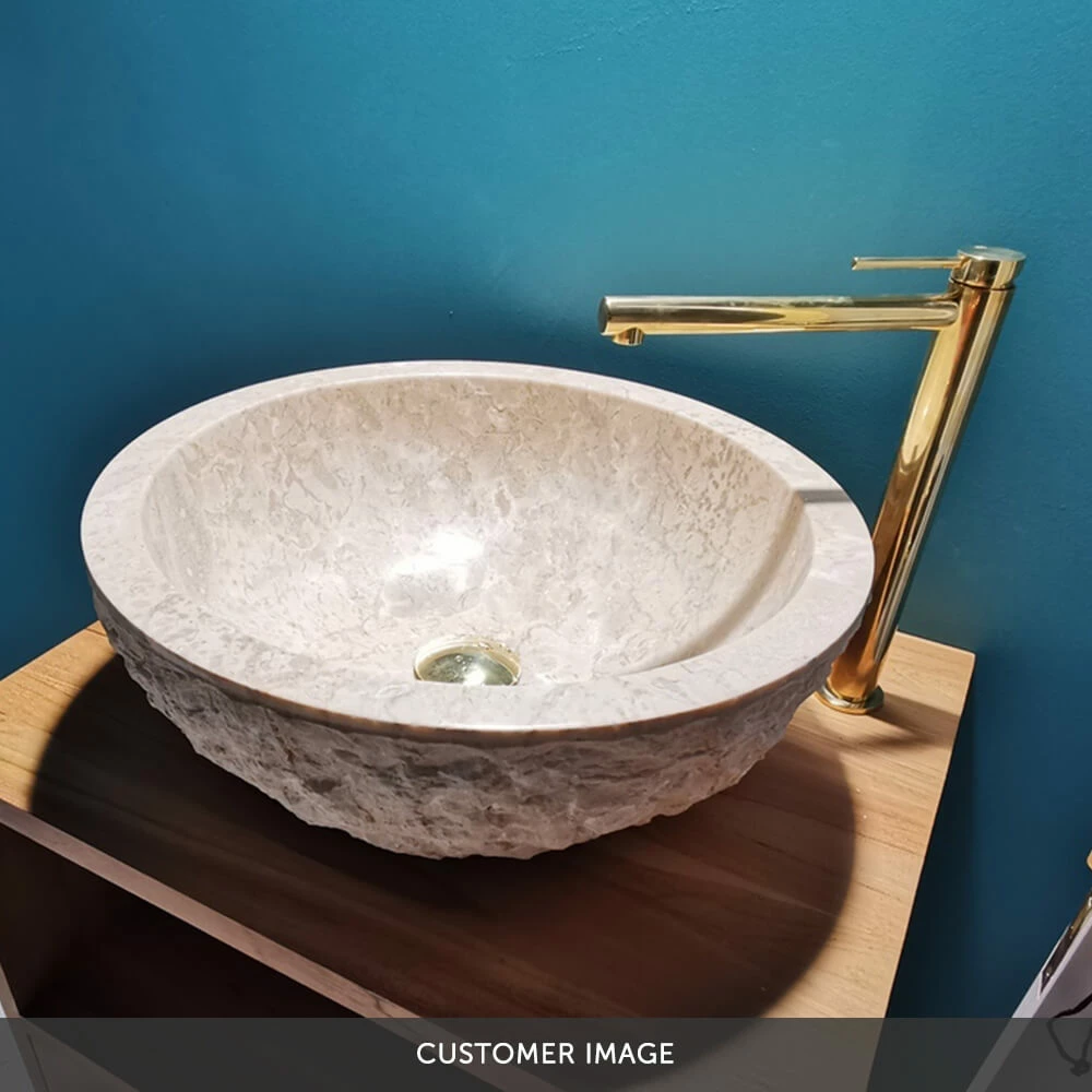 Miller Polished Brass Tall Mono Basin Mixer With Free Flow Waste 4 Miller Polished Brass Tall Mono Basin Mixer With Free Flow Waste - Image 2