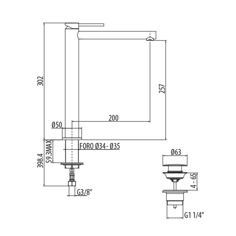 Miller Polished Brass Tall Mono Basin Mixer With Free Flow Waste 5 Miller Polished Brass Tall Mono Basin Mixer With Free Flow Waste - Image 3