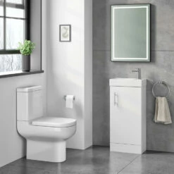 Minnie 400mm Floorstanding Cloakroom Vanity Unit & Basin - Gloss White 13 Minnie 400mm Floorstanding Cloakroom Vanity Unit & Basin - Gloss White -TAP WAREHOUSE Shop minnie 400mm floorstanding cloakroom unit white gloss lifestyle2