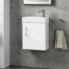 Minnie 400mm Wall Mounted Cloakroom Vanity Unit & Basin - Gloss White -TAP WAREHOUSE Shop minnie 400mm wall mounted cloakroom unit white gloss lifestyle1