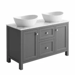 Butler & Rose Audrey 1200mm Floorstanding Countertop Vanity Unit - Spa Grey -TAP WAREHOUSE Shop montpelier 1200 vanity unit spa grey