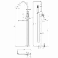 Crosswater MPRO Floorstanding Bath And Shower Mixer With Shower Kit - Brushed Stainless Steel 19 Crosswater MPRO Floorstanding Bath And Shower Mixer With Shower Kit - Brushed Stainless Steel -TAP WAREHOUSE Shop mpro floorstanding brass tap pro416ff tech