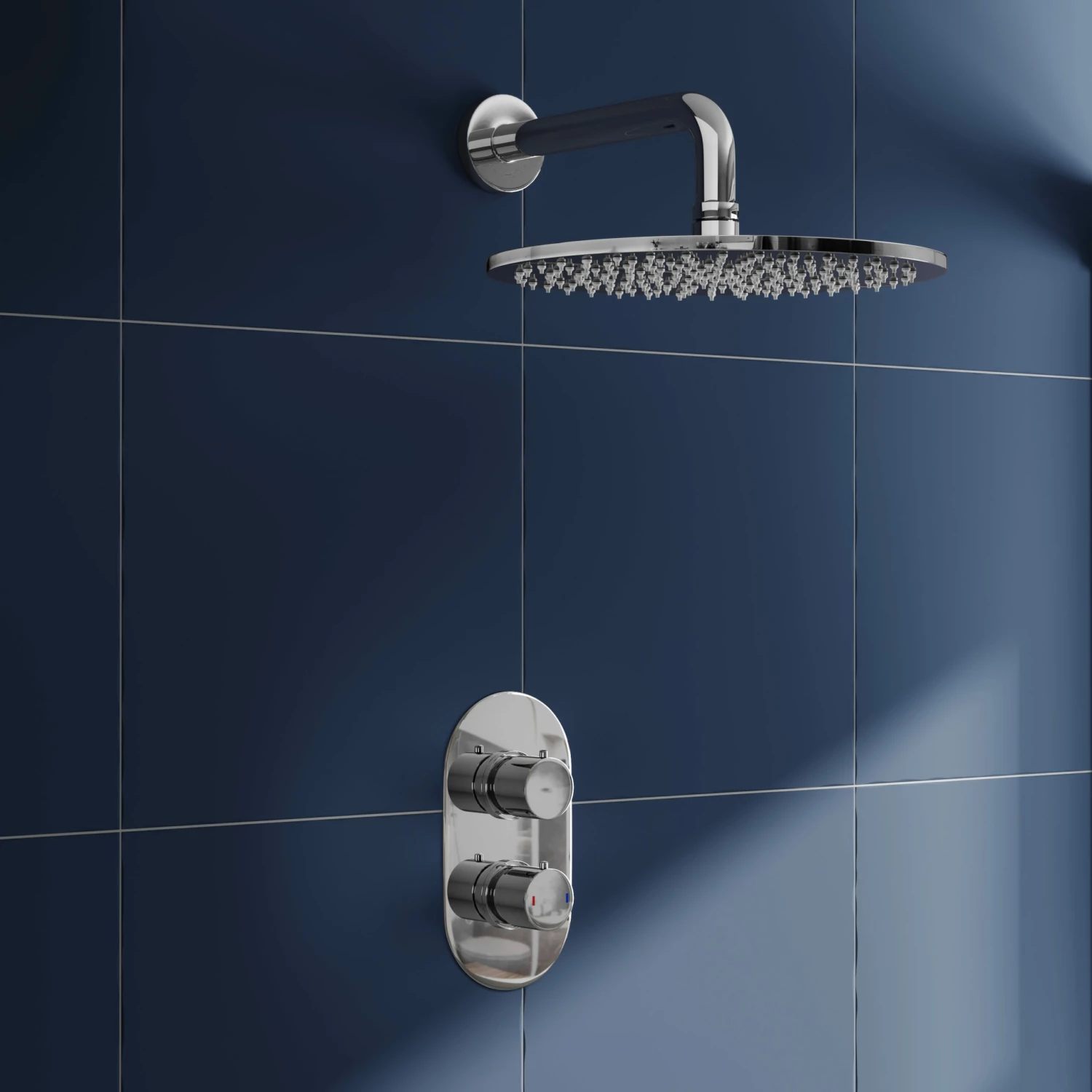 Natasha Concealed Thermostatic Shower Valve & ABS Fixed Shower Head - 150mm Ceiling Shower Arm 3 Natasha Concealed Thermostatic Shower Valve & ABS Fixed Shower Head - 150mm Ceiling Shower Arm