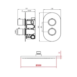 Natasha Concealed Thermostatic Shower Valve & ABS Fixed Shower Head - 150mm Ceiling Shower Arm 15 Natasha Concealed Thermostatic Shower Valve & ABS Fixed Shower Head - 150mm Ceiling Shower Arm -TAP WAREHOUSE Shop natasha shower valve fixed head wall arm kit tech v2