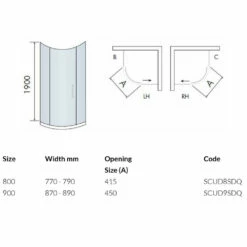 Harbour I8 Easy Clean 1200x900 1-Door Quadrant Shower Enclosure - 8mm Glass -TAP WAREHOUSE Shop new isola qds8ducs pv