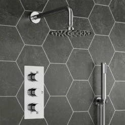 Nina Concealed Shower Valve, 300mm Head & Handset - 300mm Wall Arm