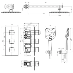 Noir Matt Black Square Concealed Shower System With Fixed Head & Wall Mounted Shower Handset 9 Noir Matt Black Square Concealed Shower System With Fixed Head & Wall Mounted Shower Handset -TAP WAREHOUSE Shop noir matt blak square concealed valve head handset set tech