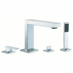 Vado Notion Deck Mounted 4 Hole Bath Shower Mixer With Shower Kit