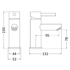 Nuie Series 2 Single Lever Mono Basin Mixer With Clicker Waste -TAP WAREHOUSE Shop nuie series 2 single lever mono basin tap tech
