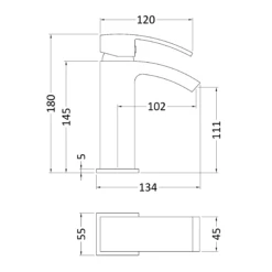 Nuie Vibe Midi Waterfall Mono Basin Mixer -TAP WAREHOUSE Shop nuie vibe midi waterfall mono basin tap tech