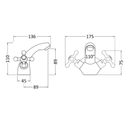 Nuie Viscount Crosshead Mono Basin Mixer With Click-Clack Waste 9 Nuie Viscount Crosshead Mono Basin Mixer With Click-Clack Waste -TAP WAREHOUSE Shop nuie viscount crosshead mono basin mixer waste tech