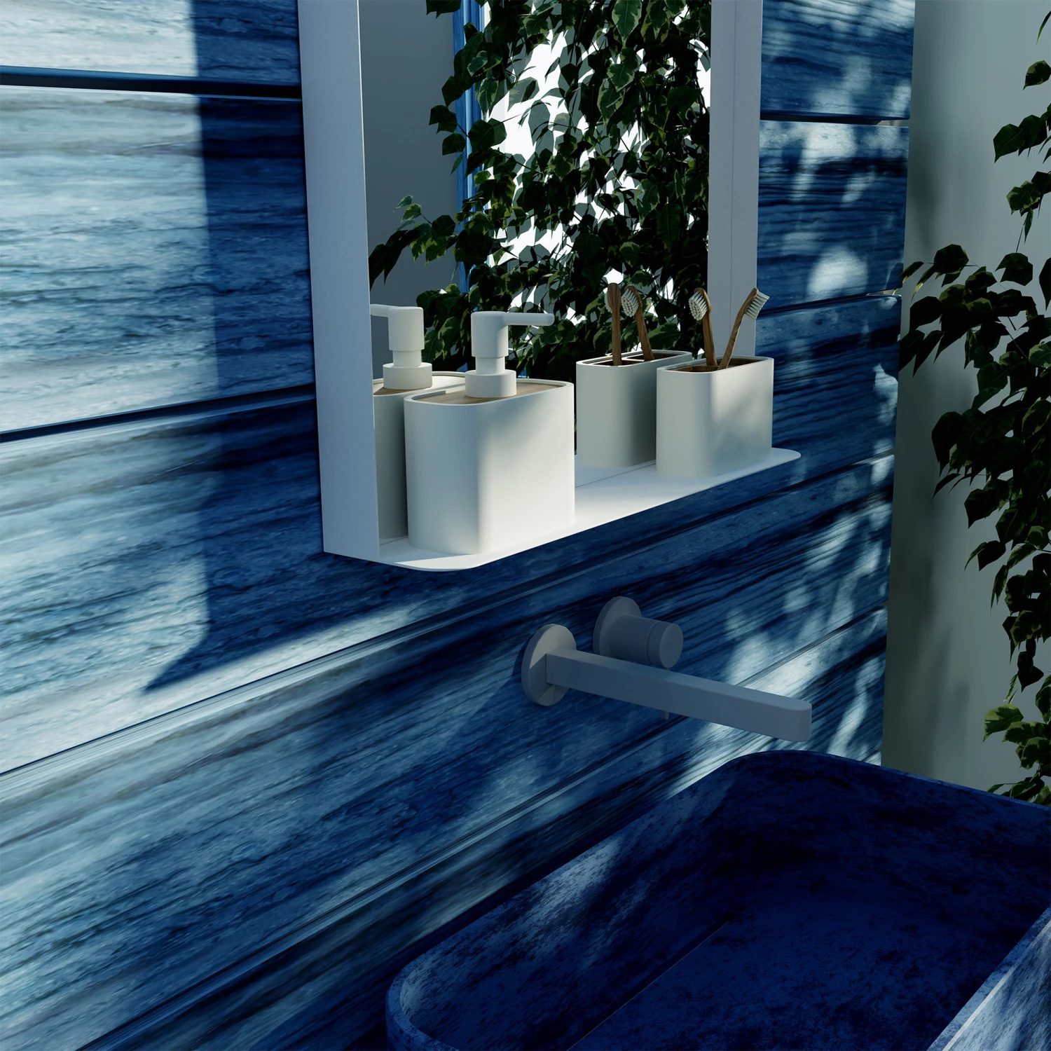 Origins Living City Mirror With Shelf 750 X 500mm - Matt White 6 Origins Living City Mirror With Shelf 750 X 500mm - Matt White - Image 4