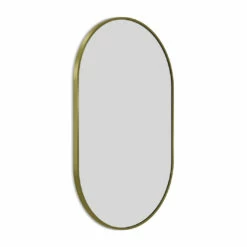 Origins Living Docklands Capsule Mirror - 500mm - Brushed Brass 8 Origins Living Docklands Capsule Mirror - 500mm - Brushed Brass -TAP WAREHOUSE Shop origins living docklands capsule mirror brushed brass cutout