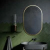 Origins Living Docklands Capsule Mirror - 500mm - Brushed Brass -TAP WAREHOUSE Shop origins living docklands capsule mirror brushed brass lifestyle