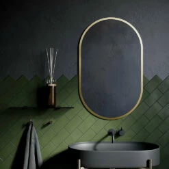 Origins Living Docklands Capsule Mirror - 500mm - Brushed Brass