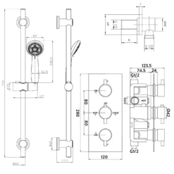 Orla Concealed Shower Valve, 400mm Fixed Head & Slide Rail Kit - 380mm Curved Wall Shower Arm 15 Orla Concealed Shower Valve, 400mm Fixed Head & Slide Rail Kit - 380mm Curved Wall Shower Arm -TAP WAREHOUSE Shop orla shower valve 200 fixed head slide rail kit tech v2