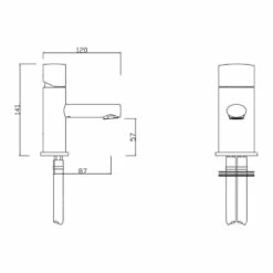 Sagittarius Oveta Monobloc Basin Mixer With Clicker Waste 5 Sagittarius Oveta Monobloc Basin Mixer With Clicker Waste -TAP WAREHOUSE Shop ov 106 c tech