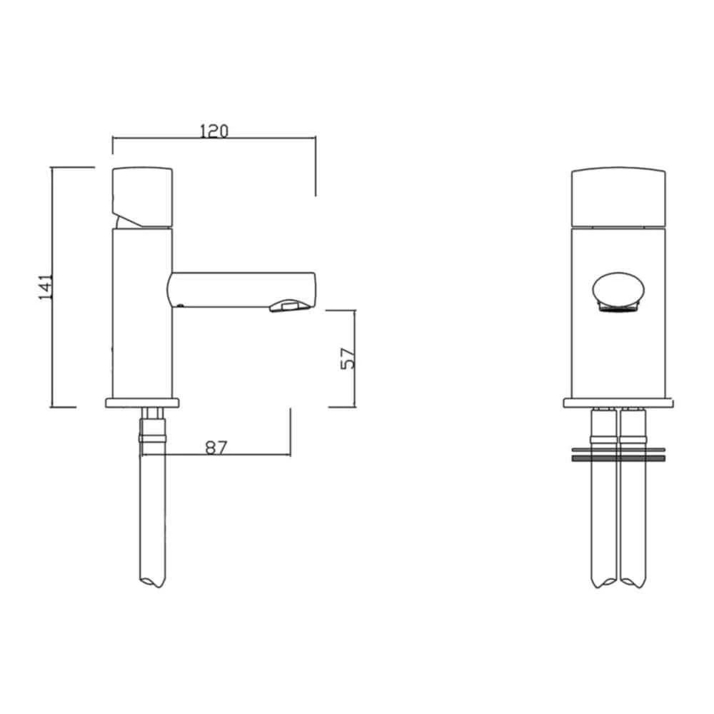 Sagittarius Oveta Monobloc Basin Mixer With Clicker Waste 4 Sagittarius Oveta Monobloc Basin Mixer With Clicker Waste - Image 2