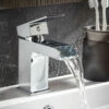 Vellamo Reve Waterfall Basin Mixer Tap & Waste 2 Vellamo Reve Waterfall Basin Mixer Tap & Waste -TAP WAREHOUSE Shop primary vellamo reve waterfall mono basin mixer tap lifestyleb